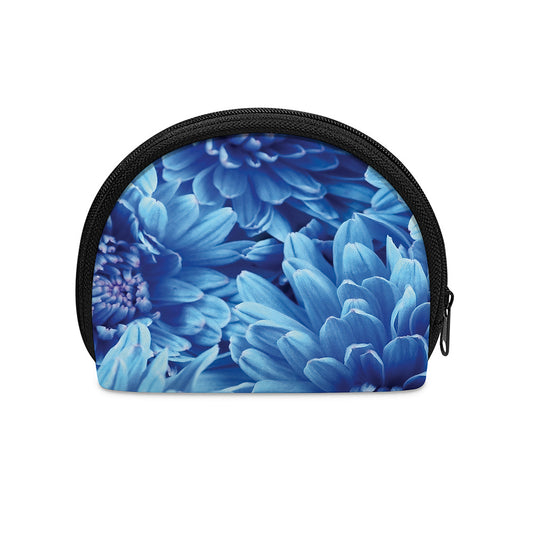 Blue Chrysanthemum Flower Print Coin Purse