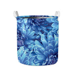 Blue Chrysanthemum Flower Print Collapsible Laundry Basket