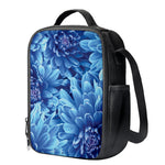 Blue Chrysanthemum Flower Print Crossbody Lunch Bag