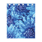 Blue Chrysanthemum Flower Print Curtain