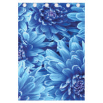 Blue Chrysanthemum Flower Print Curtain