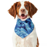 Blue Chrysanthemum Flower Print Dog Bandana