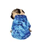 Blue Chrysanthemum Flower Print Dog Zip Up Jacket