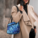 Blue Chrysanthemum Flower Print Double Strap Bible Bag