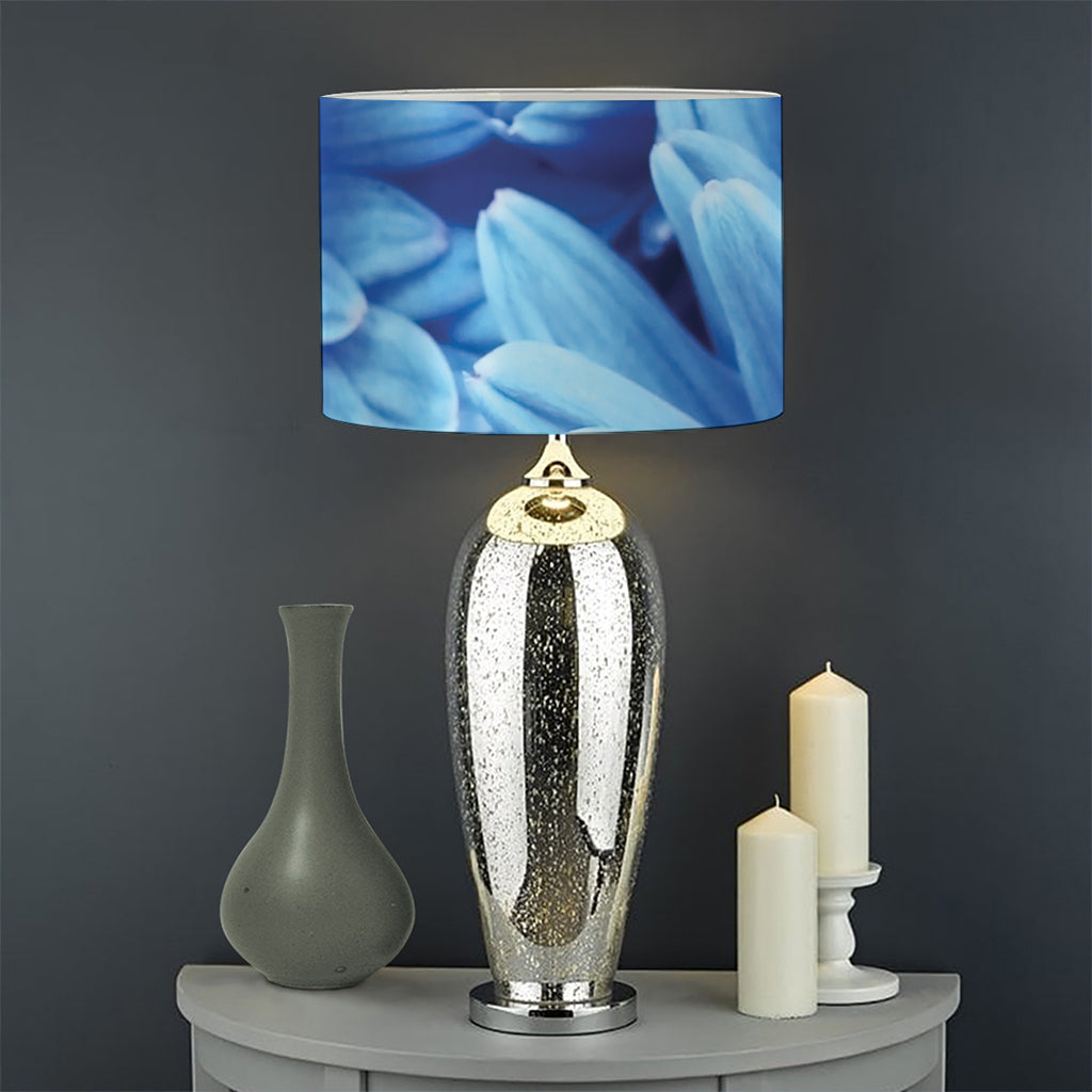 Blue Chrysanthemum Flower Print Drum Lamp Shade