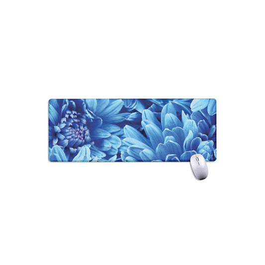Blue Chrysanthemum Flower Print Extended Mouse Pad