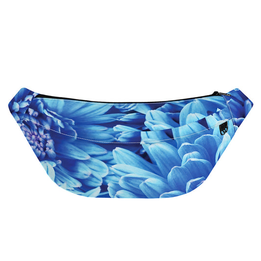 Blue Chrysanthemum Flower Print Fanny Pack