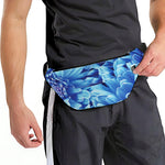 Blue Chrysanthemum Flower Print Fanny Pack