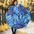 Blue Chrysanthemum Flower Print Foldable Umbrella