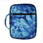 Blue Chrysanthemum Flower Print Front Pocket Bible Bag