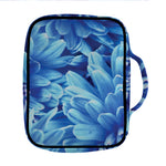 Blue Chrysanthemum Flower Print Front Pocket Bible Bag