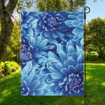 Blue Chrysanthemum Flower Print Garden Flag