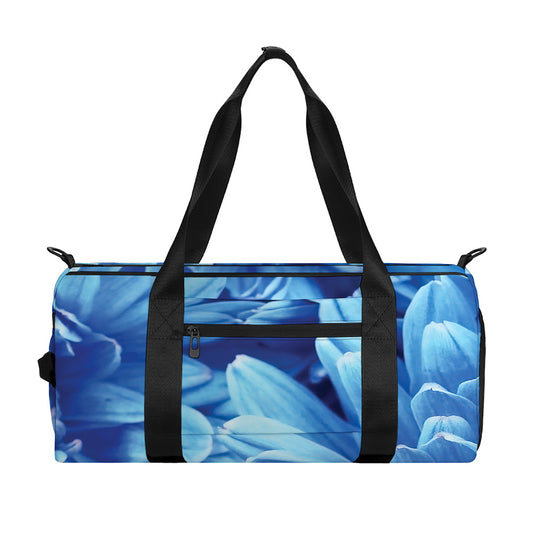 Blue Chrysanthemum Flower Print Gym Bag