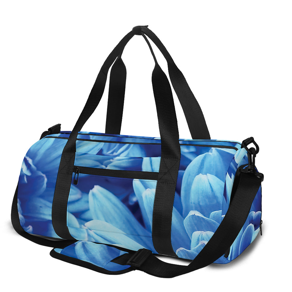 Blue Chrysanthemum Flower Print Gym Bag