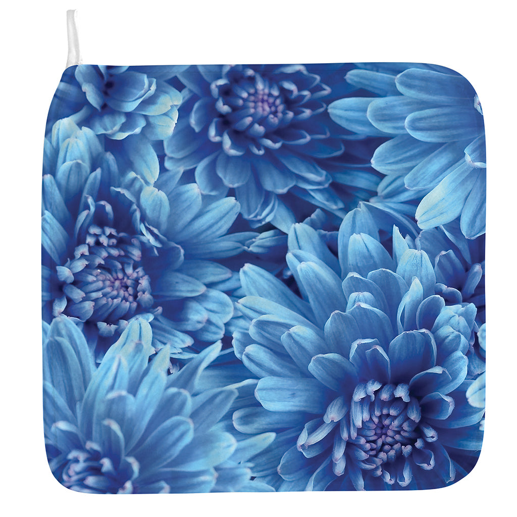 Blue Chrysanthemum Flower Print Hand Towel