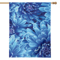 Blue Chrysanthemum Flower Print House Flag