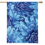 Blue Chrysanthemum Flower Print House Flag