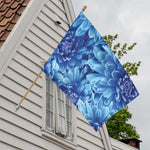 Blue Chrysanthemum Flower Print House Flag