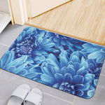 Blue Chrysanthemum Flower Print Indoor Door Mat