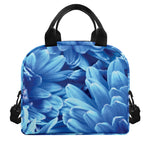Blue Chrysanthemum Flower Print Insulated Lunch Bag