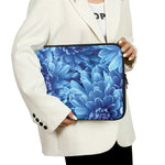 Blue Chrysanthemum Flower Print Laptop Sleeve