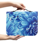 Blue Chrysanthemum Flower Print Leather Bible Cover