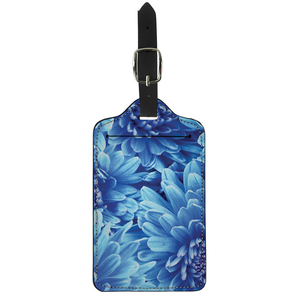 Blue Chrysanthemum Flower Print Luggage Tag