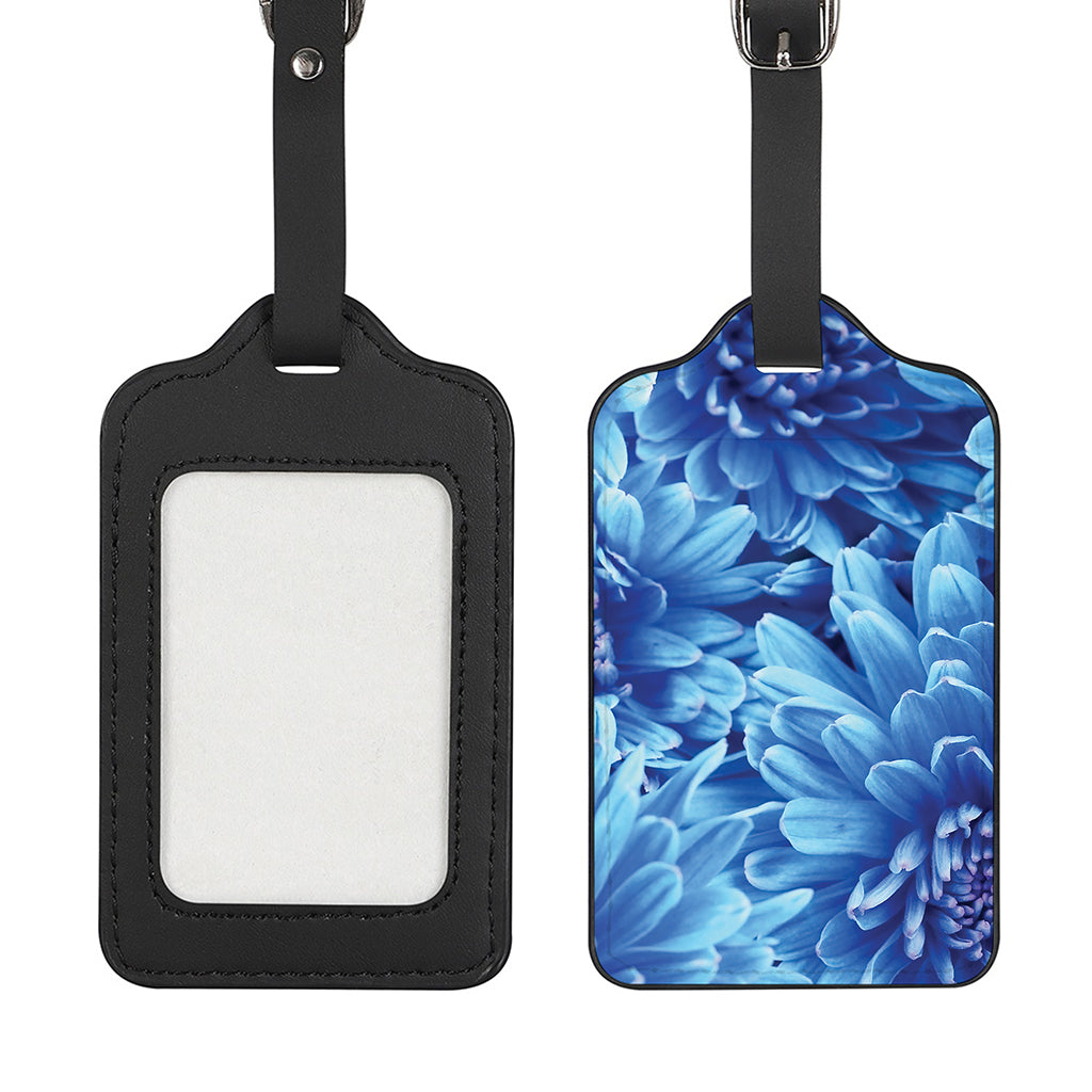 Blue Chrysanthemum Flower Print Luggage Tag
