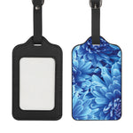 Blue Chrysanthemum Flower Print Luggage Tag