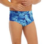 Blue Chrysanthemum Flower Print Men's Briefs