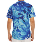 Blue Chrysanthemum Flower Print Men's Deep V-Neck Shirt