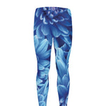 Blue Chrysanthemum Flower Print Men's leggings