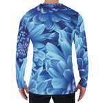 Blue Chrysanthemum Flower Print Men's Long Sleeve T-Shirt