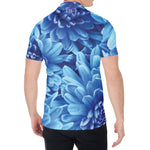 Blue Chrysanthemum Flower Print Men's Shirt