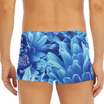 Blue Chrysanthemum Flower Print Men's Short Boxer Briefs