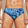 Blue Chrysanthemum Flower Print Men's Swim Briefs