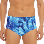 Blue Chrysanthemum Flower Print Men's Triangle Swim Briefs