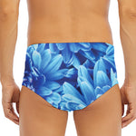 Blue Chrysanthemum Flower Print Men's Triangle Swim Briefs