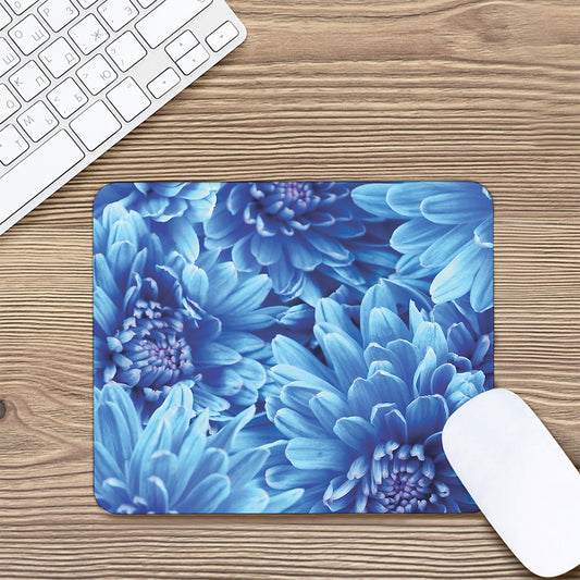 Blue Chrysanthemum Flower Print Mouse Pad