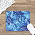Blue Chrysanthemum Flower Print Mouse Pad