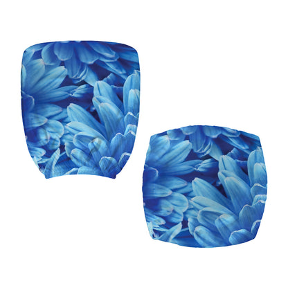 Blue Chrysanthemum Flower Print Office Chair Cover