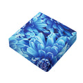 Blue Chrysanthemum Flower Print Outdoor Seat Cushion Cover