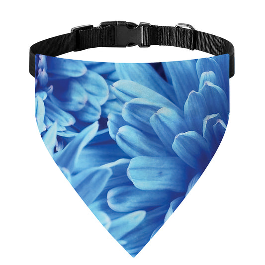 Blue Chrysanthemum Flower Print Over The Collar Dog Bandana