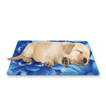 Blue Chrysanthemum Flower Print Pet Cooling Mat Cover