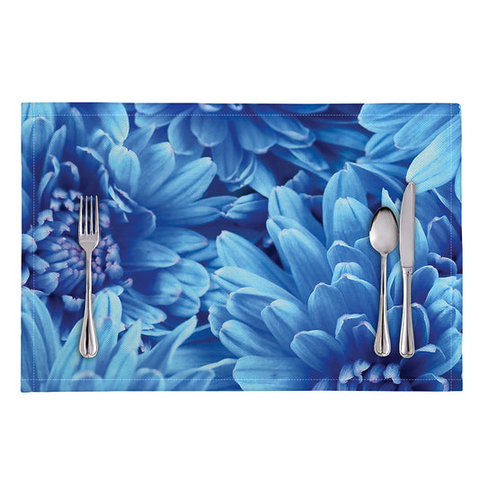 Blue Chrysanthemum Flower Print Placemat