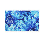 Blue Chrysanthemum Flower Print Polyester Flag