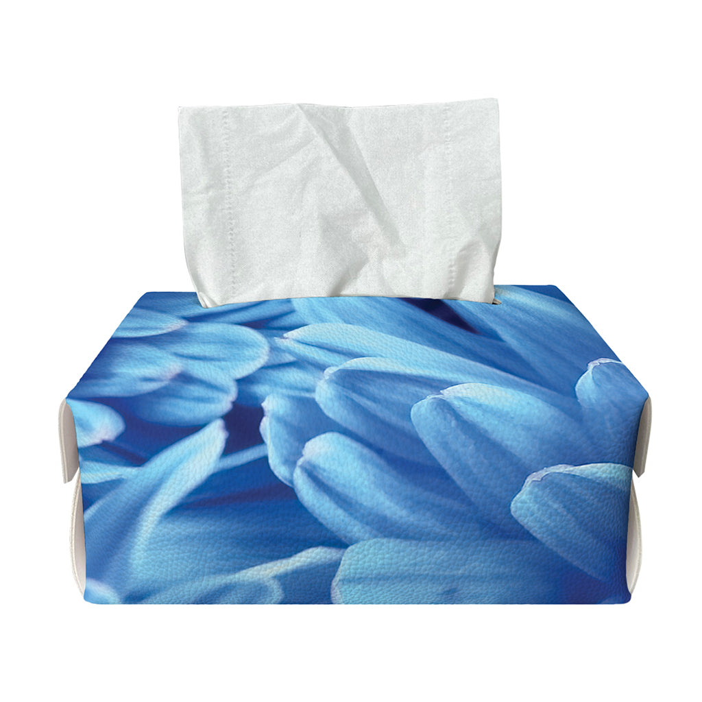 Blue Chrysanthemum Flower Print Rectangle Tissue Box Cover