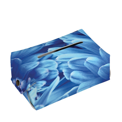Blue Chrysanthemum Flower Print Rectangle Tissue Box Cover
