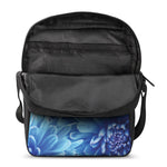 Blue Chrysanthemum Flower Print Rectangular Crossbody Bag