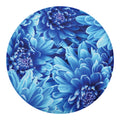 Blue Chrysanthemum Flower Print Round Blanket